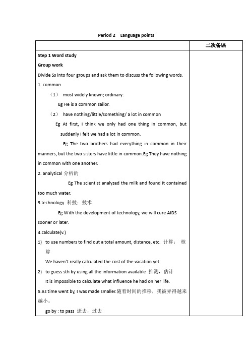 高中英语必修二Module+2+Unit3+ComputersPeriod+2+Language+points+教案.doc