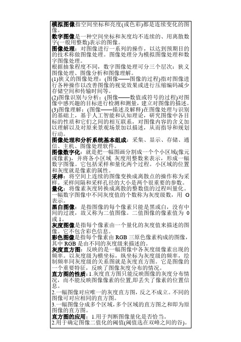 数字图像处理考试资料