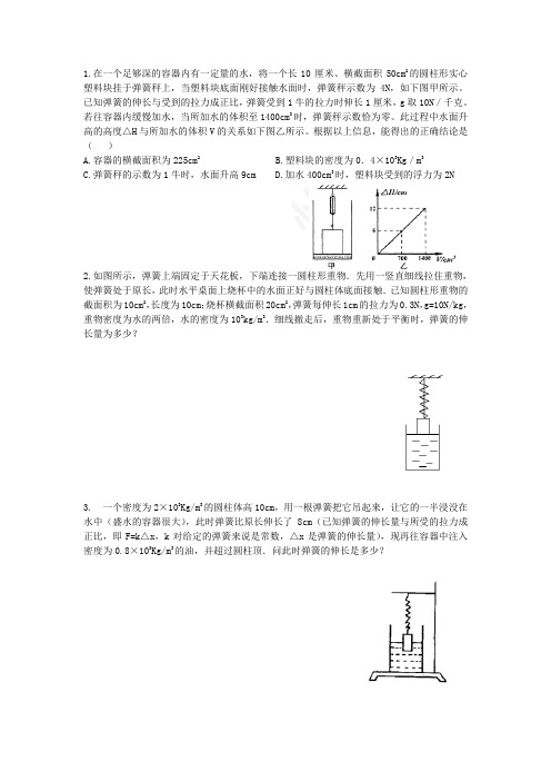 初中物理受力分析 弹簧结合的难题