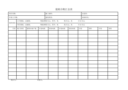 项目能源登记台账