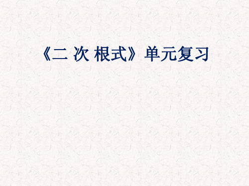 最新华师大版九年级数学《二次根式》复习课件1