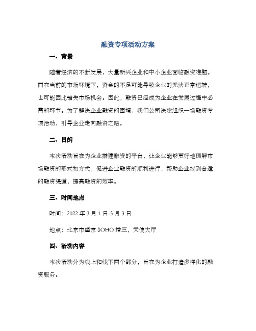 融资专项活动方案