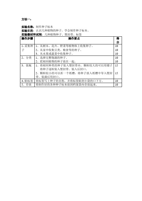 1-2-4制作种子标本