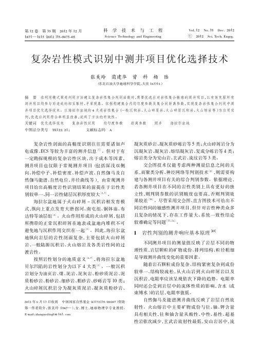 复杂岩性模式识别中测井项目优化选择技术