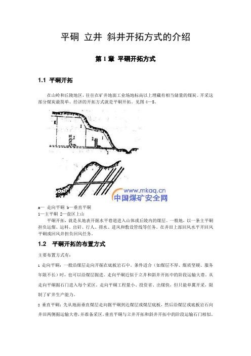 平硐_立井_斜井开拓方式的介绍