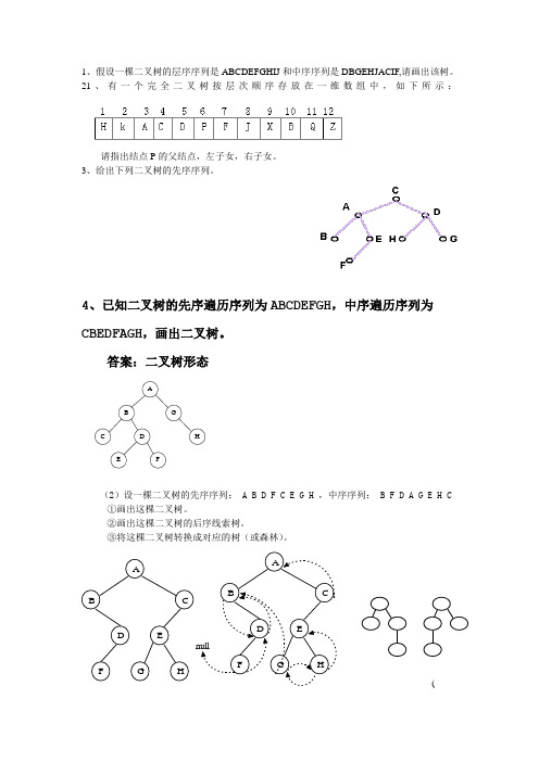 数据结构应用题练习