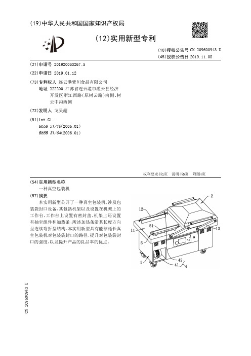 【CN209600943U】一种真空包装机【专利】