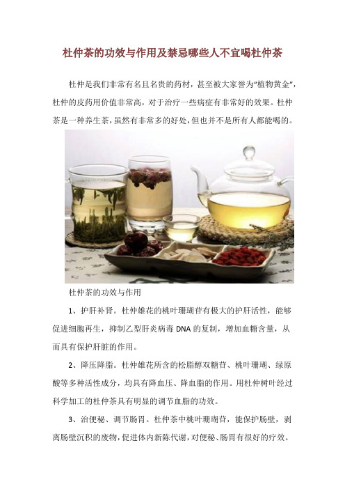 杜仲茶的功效与作用及禁忌 哪些人不宜喝杜仲茶