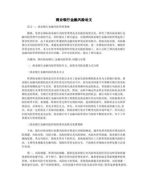 商业银行金融风险论文