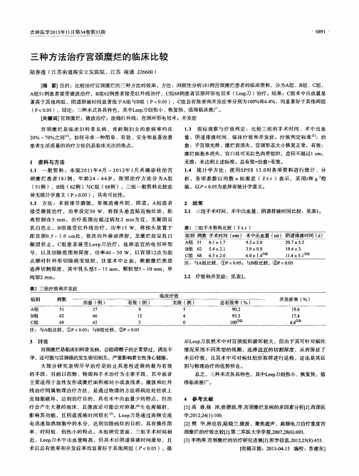 三种方法治疗宫颈糜烂的临床比较