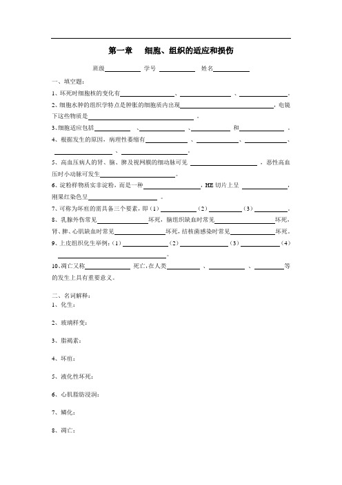 第一章   细胞、组织的适应和损伤