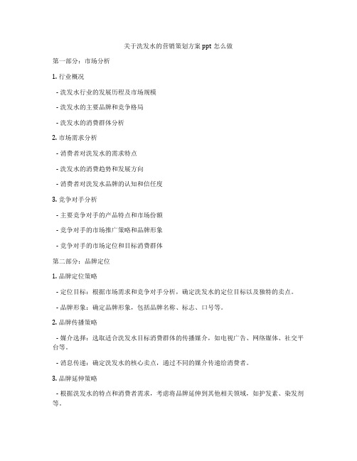 关于洗发水的营销策划方案ppt怎么做