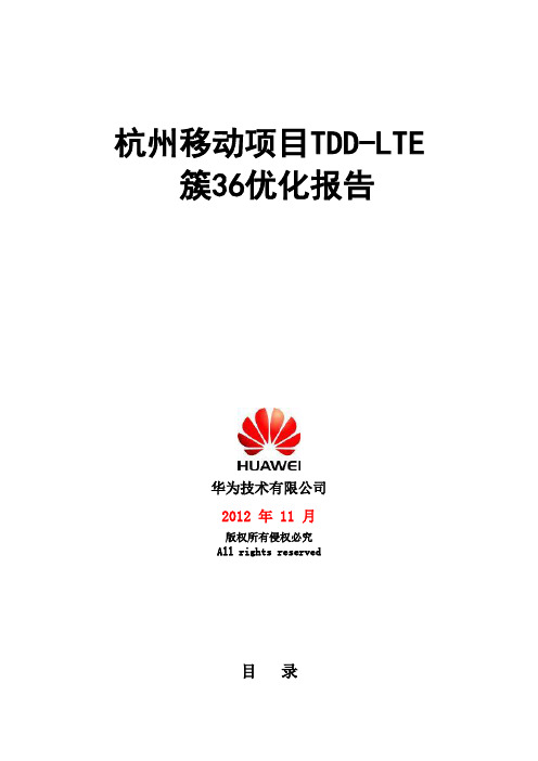 杭州移动项目TDD-LTE簇优化报告