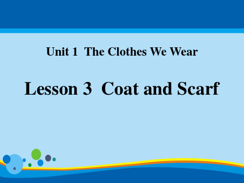 《Coat and Scarf》The Clothes We Wear PPT课件【精选推荐课件】