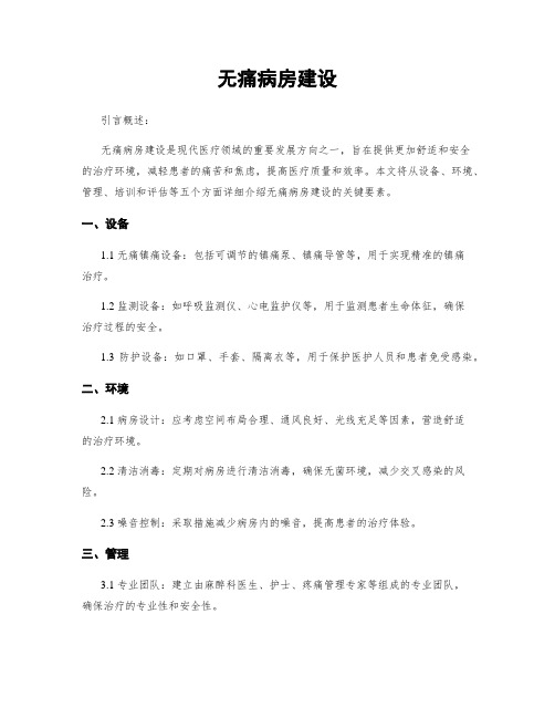 无痛病房建设