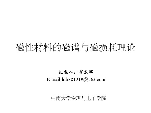 (贺龙辉)磁性材料的磁谱与磁损耗理论解读