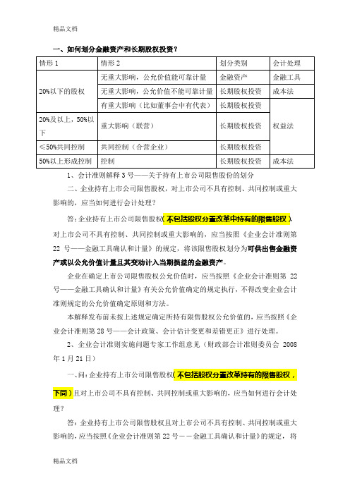 第八章-会计-长期股权投资和企业合并上课讲义
