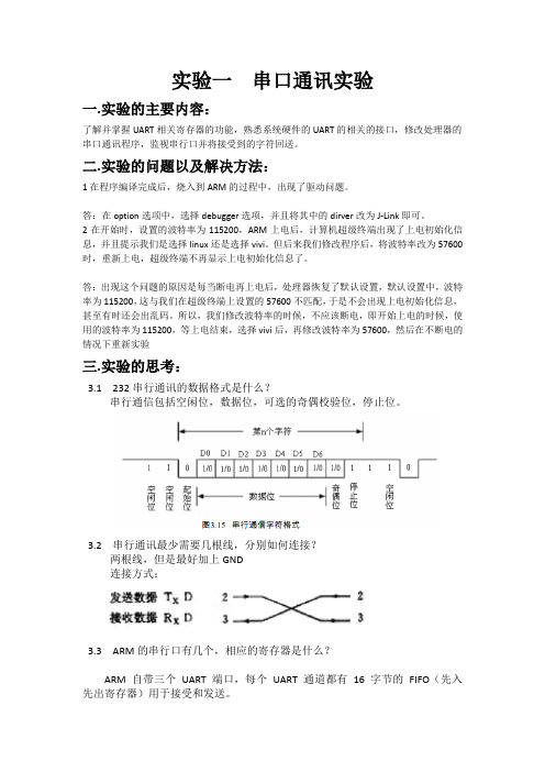 串口通讯实验报告