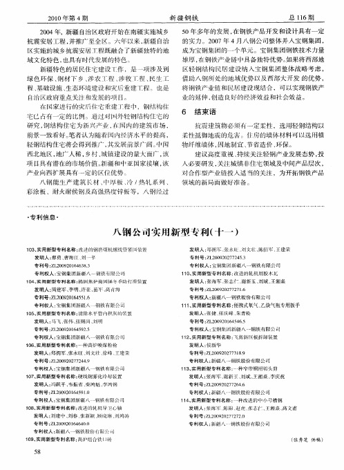 八钢公司实用新型专利(十一)