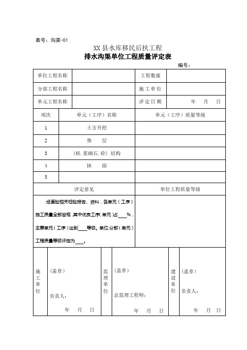 5排水渠施工质量检验评定表