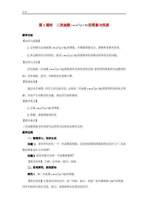 2020学年湘教版数学九年级下册第1章二次函数1.2二次函数的图像与性质教案湘教版