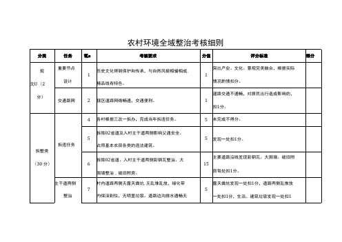 农村环境全域整治考核细则