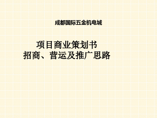 成都国际五金机电城商业策划书招商、营运及推广.ppt