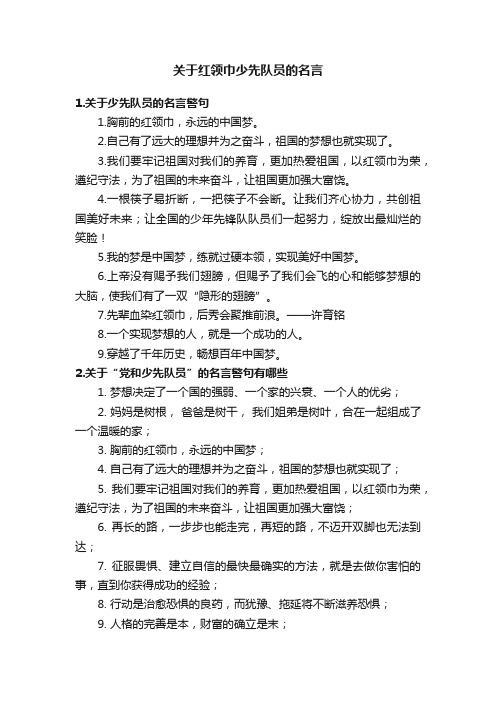 关于红领巾少先队员的名言