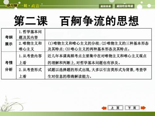 2015年高考政治第一轮复习  生活与哲学  第二课  百舸争流的思想