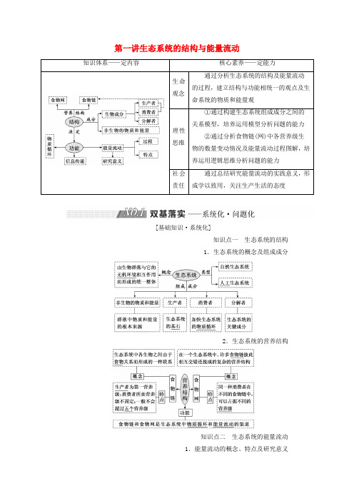 2019版高考生物一轮复习第十一单元生态系统与环境保护第一讲生态系统的结构与能量流动精选教案