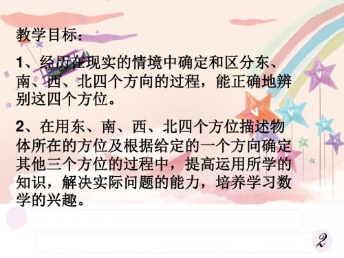 苏教版二年级上册数学《认识东、南、西、北复习》