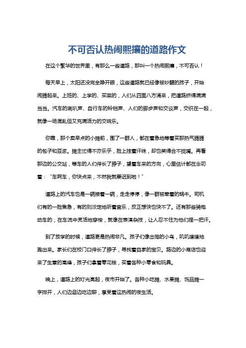 不可否认热闹熙攘的道路作文