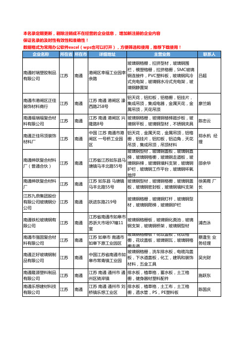 2020新版江苏省南通格栅板工商企业公司名录名单黄页大全12家