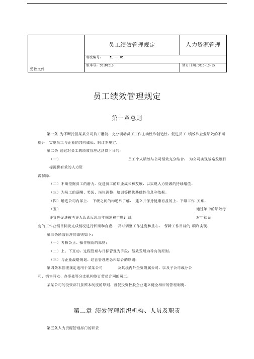 连锁超市员工绩效管理规定