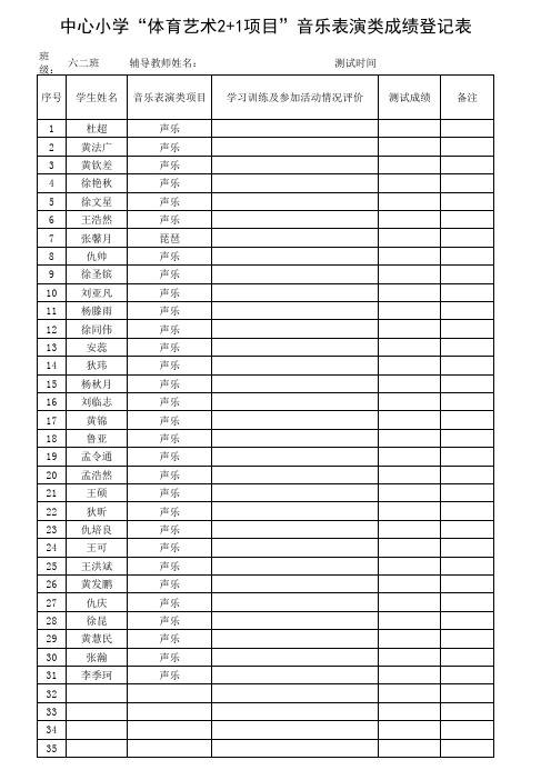 音乐类成绩学生登记表201209