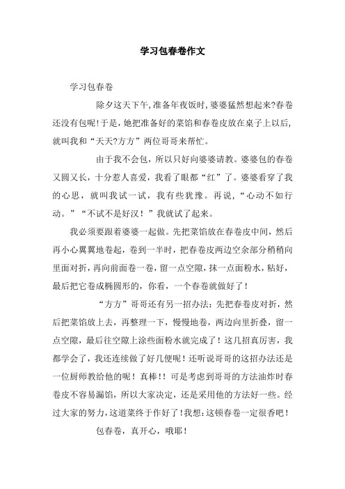 学习包春卷作文