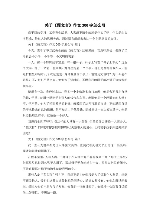 关于《假文盲》作文300字怎么写