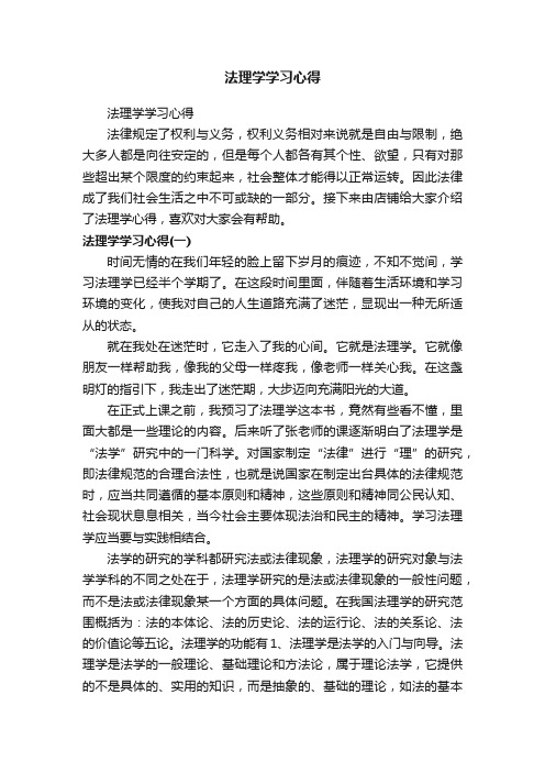 法理学学习心得