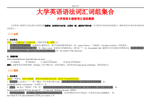 英语b级语法、词组、单词集合