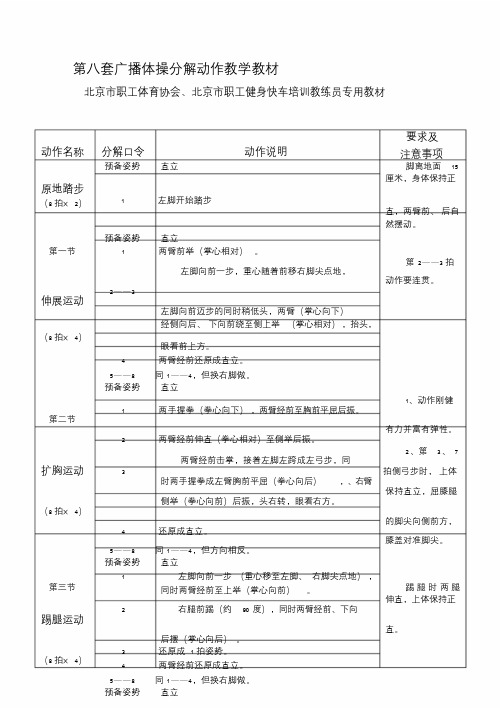 新版第八套广播体操分解动作教学教材课件.doc