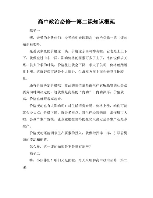 高中政治必修一第二课知识框架