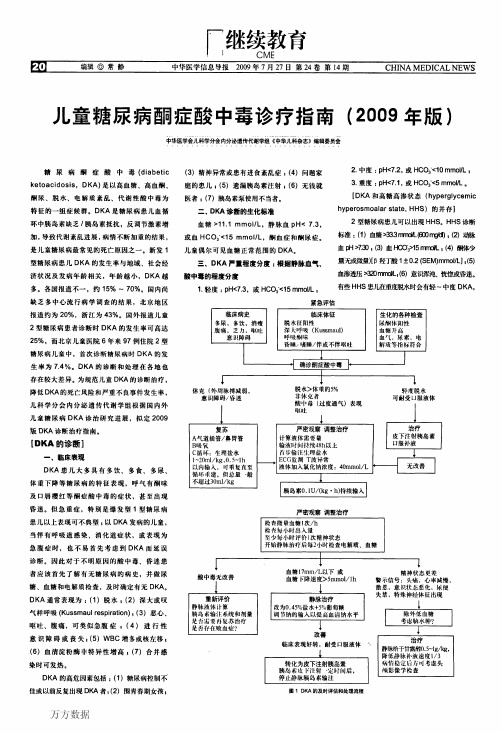 儿童糖尿病酮症酸中毒诊疗指南(2009年版)