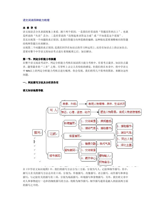 15、语文阅读四种能力梳理