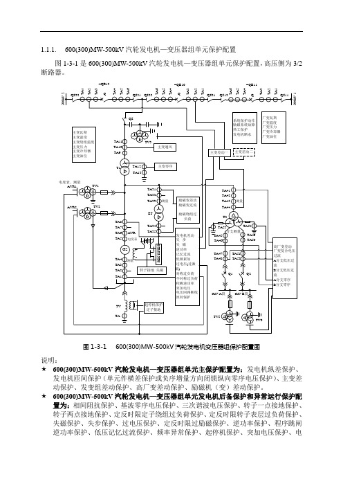 发电机-变压器保护配置