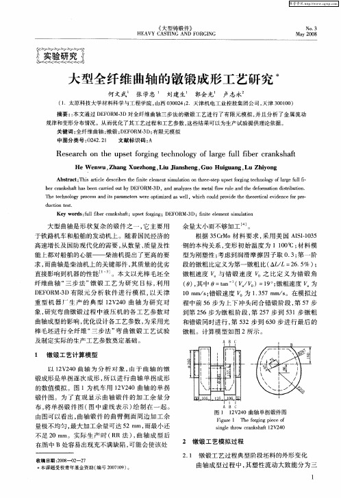 大型全纤维曲轴的镦锻成形工艺研究