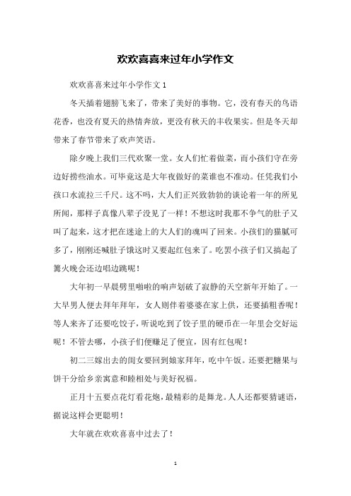 欢欢喜喜来过年小学作文