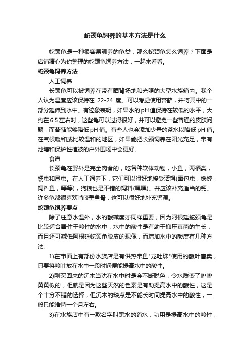 蛇颈龟饲养的基本方法是什么