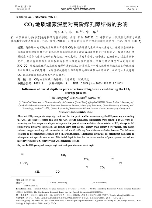 CO2地质埋藏深度对高阶煤孔隙结构的影响