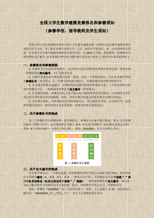 全国大学生数学建模竞赛报名和参赛须知