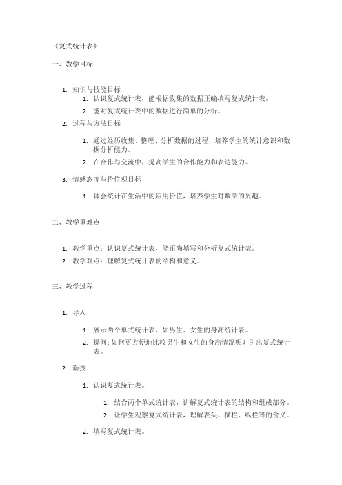 《复式统计表》精品教案